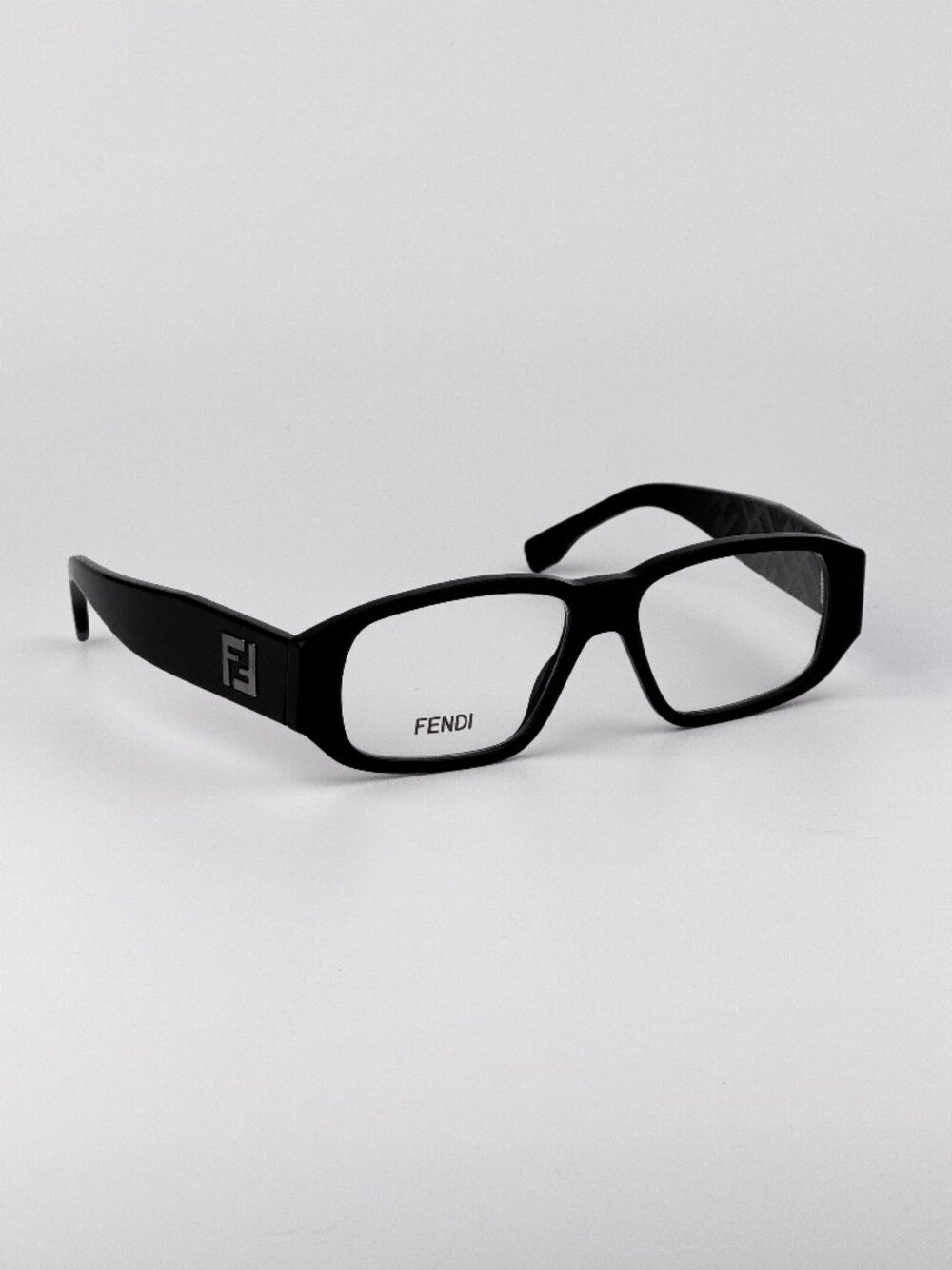 Fendi FE50115I 001 Rectangular Eyeglasses – Shiny Black